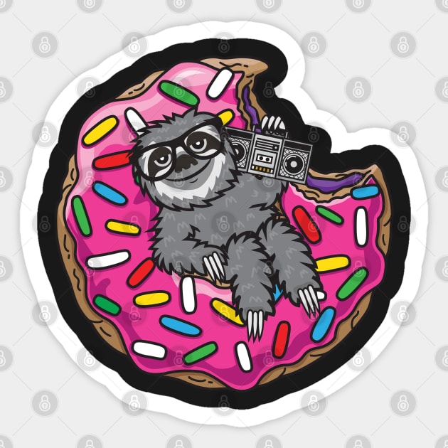 Sloth donut music Sticker by Plushism